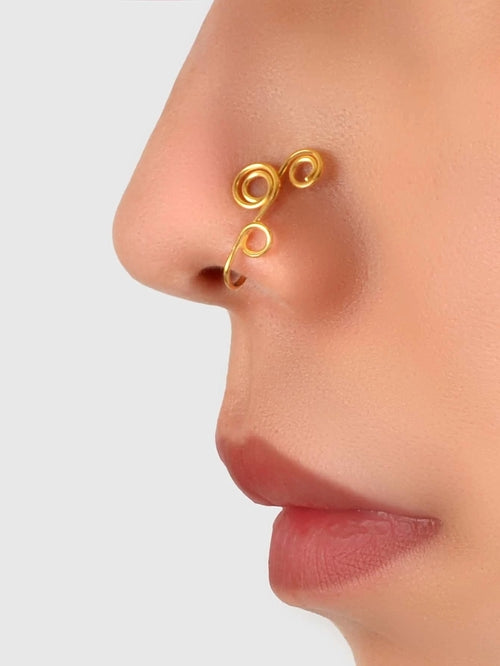 Feelontop Geometric Circle Fake Nose Ring Lip Nose Body Piercing Stud
