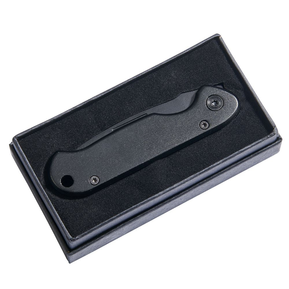 All Black Locking Pocket Knife 3.5" L Closed Creativegiftsdirect