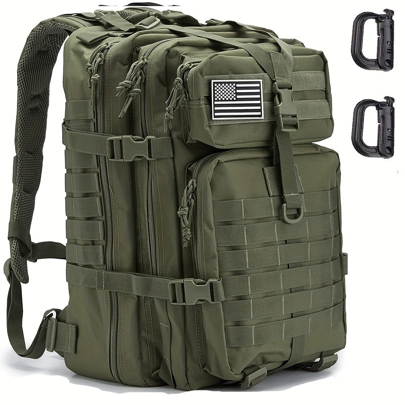 Outdoor Sports Backpack, Large Capacity Tactical Bag with MOLLE Expansion, 2D Buckles, Zipper Closure, Polyester ferrersa