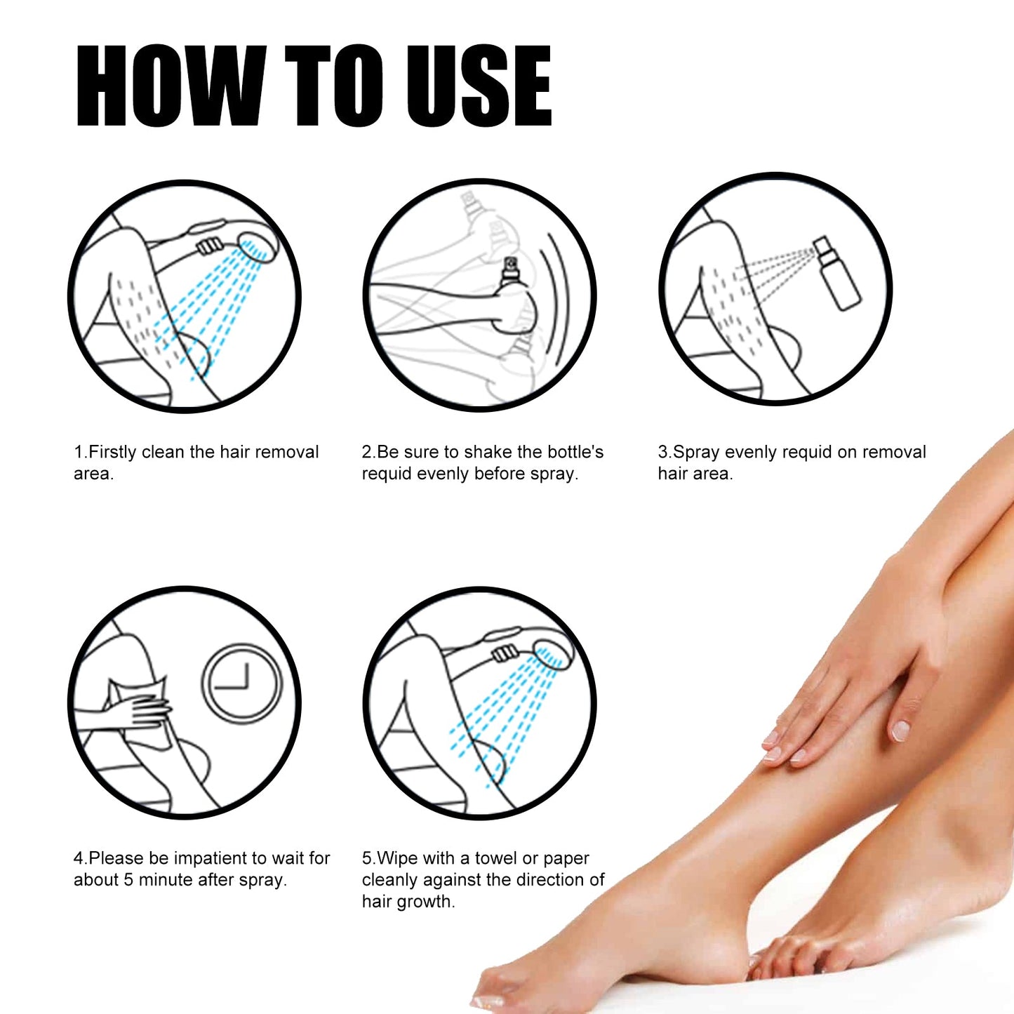 EELHOE Hair Removal Spray (50ml For Men) Is A Gentle Underarm Hair Removal Spray That Is Refreshing, Non-Irritating, Fine And Smooth eprolo