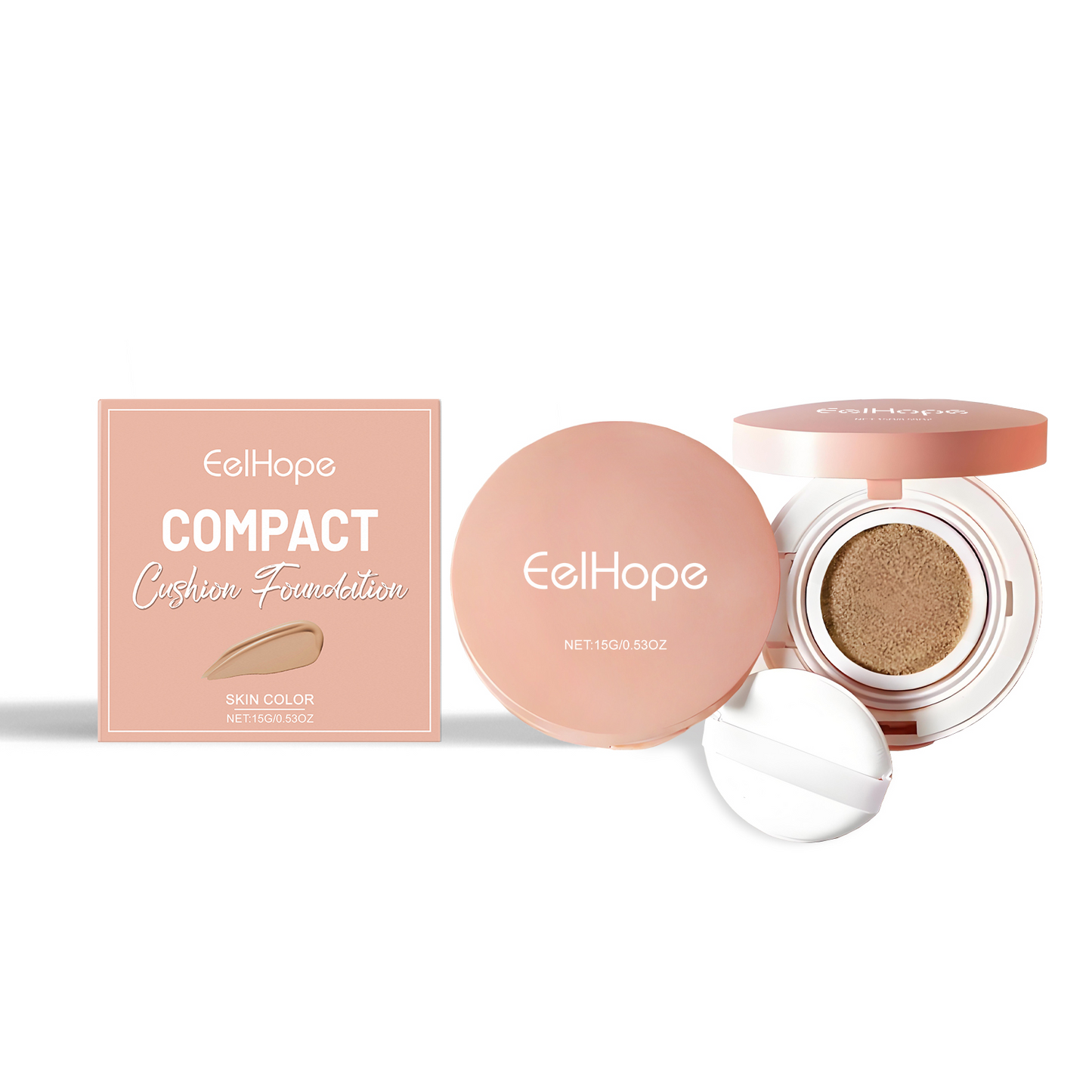 Eelhope Compact Air Cushion Foundation (Skin Tone) Natural Lightweight Concealer Durable And Easy To Remove Makeup No Fake White Moisture Cushion eprolo