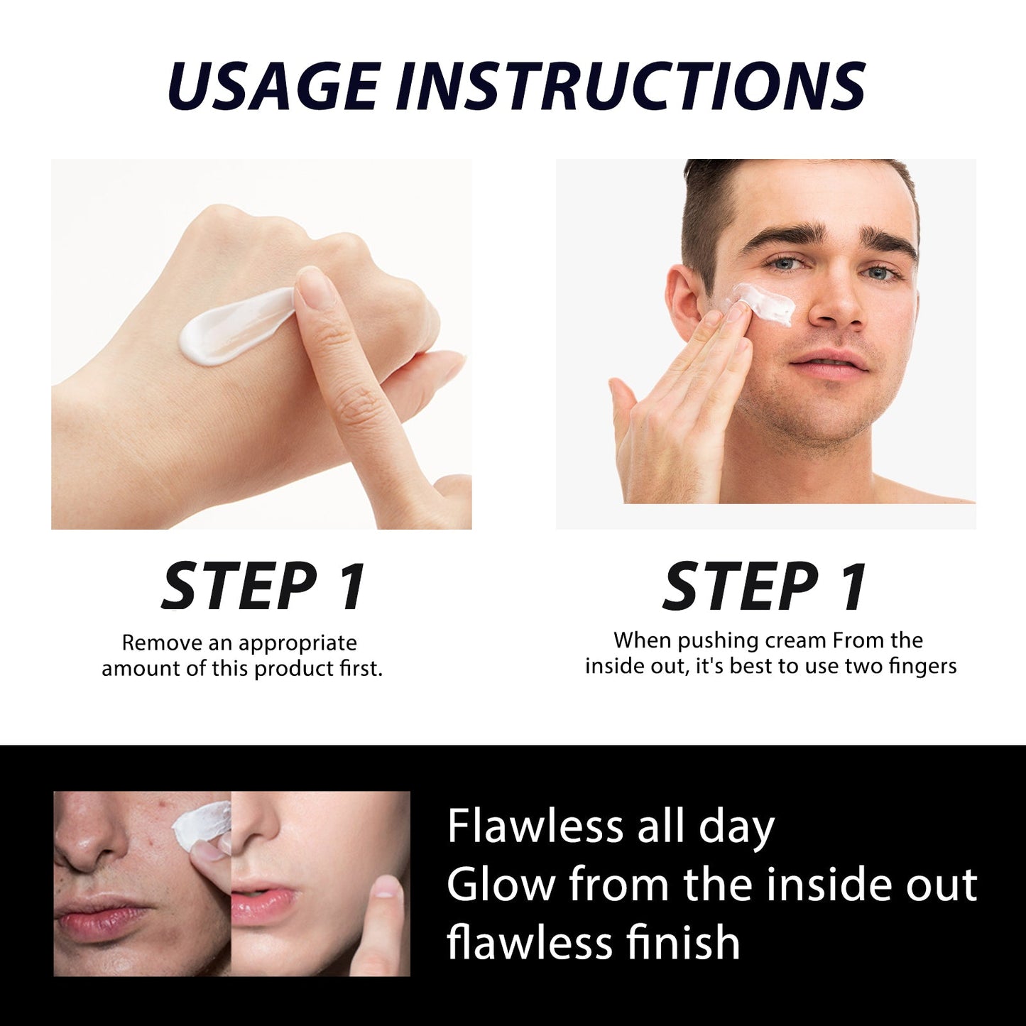 EELHOE Men's Light Cream, Refreshing Non-Greasy Concealer Blot BrighTening Skin Tone Invisible Pore Lazy Cream eprolo