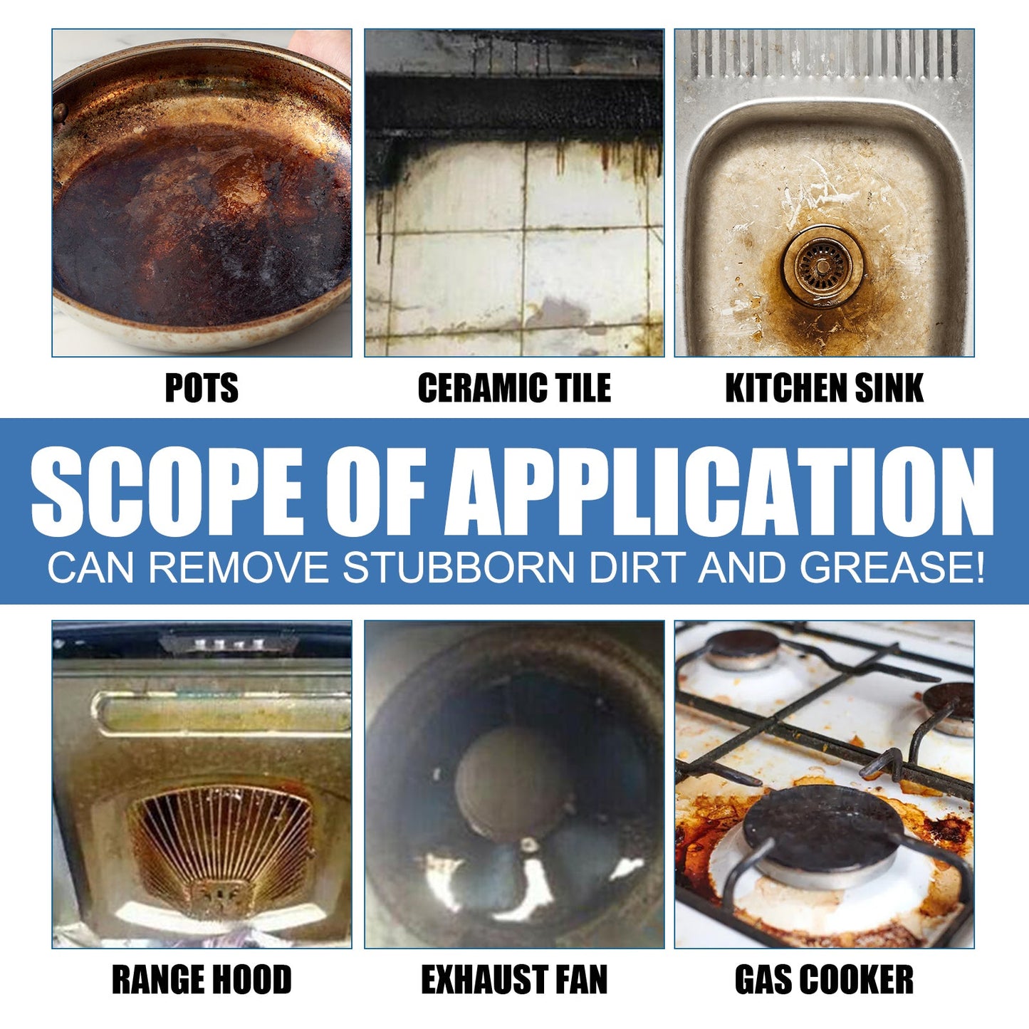Jue-Fish Kitchen Oil Stain Foam Cleaner, Kitchen Stove Range Hood Oil Stain And Dirt Removal Cleaner eprolo