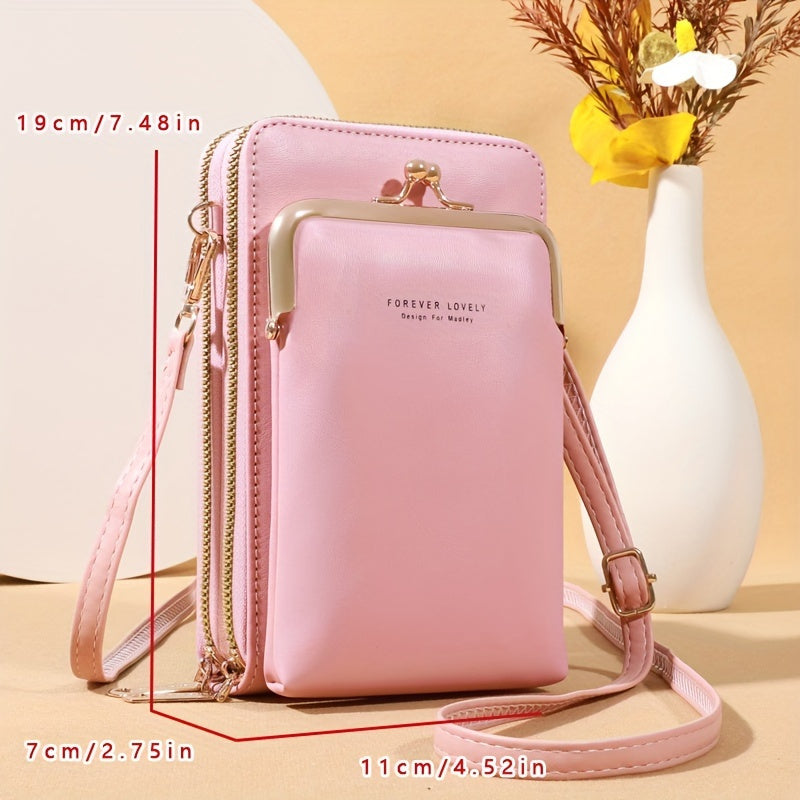 [Elegant Phone Wallet] Elegant and Fashionable Phone Wallet | Secure Kiss Lock Design, Lightweight and Neat - Holds Phone, Large Cash Cards, Small Cosmetics - Must-Have for Women Traveling ferrersa