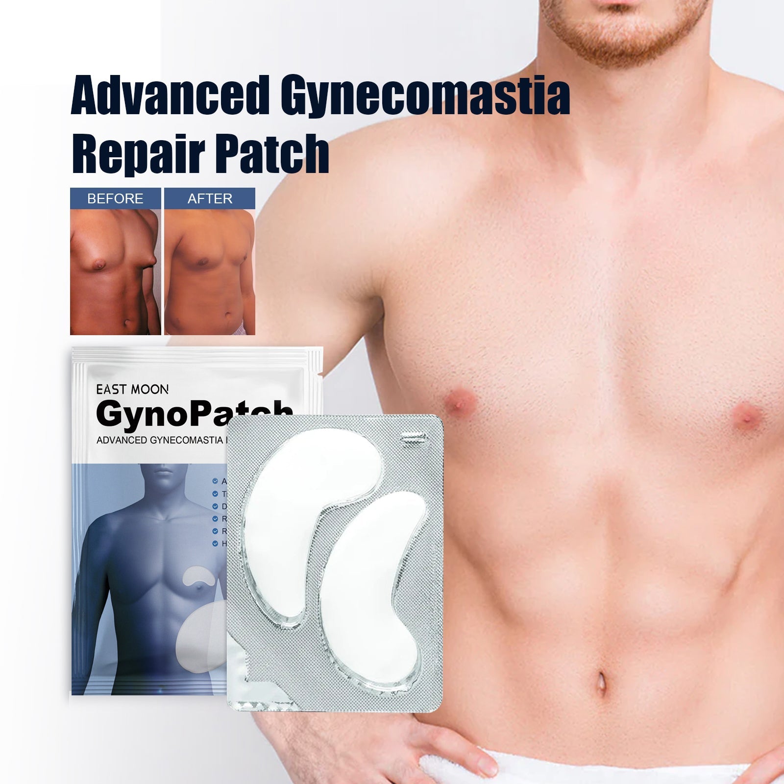 East Moon Men's Breast Firming Patch, Men's Chest Skin Firming Anti-Sagging Chest Muscle Care Patch eprolo