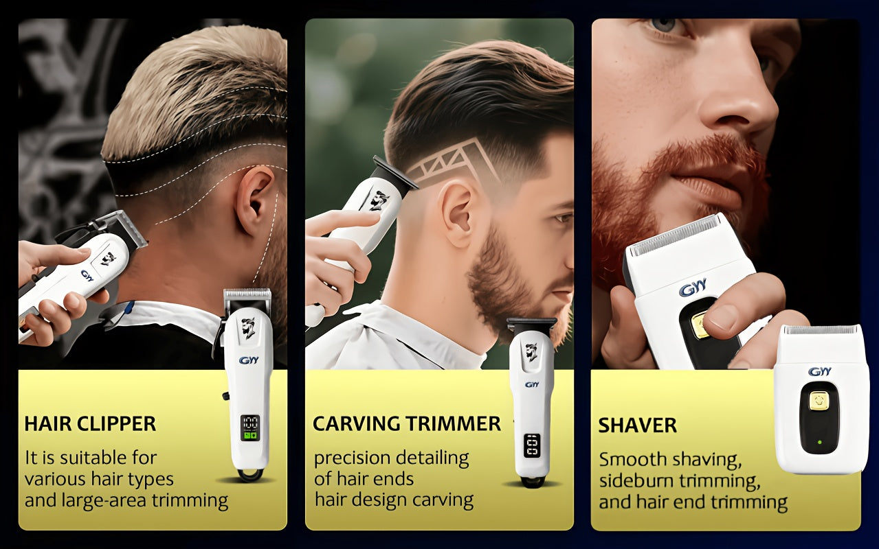 Men's Professional Electric Barber & Home Hair Clipper Set - All-in-One Clipper with Digital LCD Screen, USB Rechargeable, Barber Kit Suitable for Dad, Him - Ideal Gift for Father's Day, Valentine's Day ferrersa