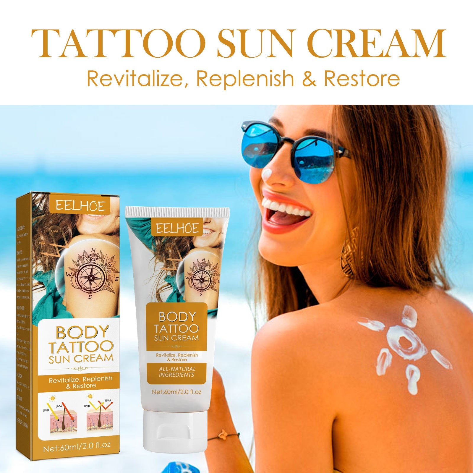 Tattoo Protection Cream Outdoor Isolation Protection Uv Moisturizing Repair Tattoo Discoloration eprolo