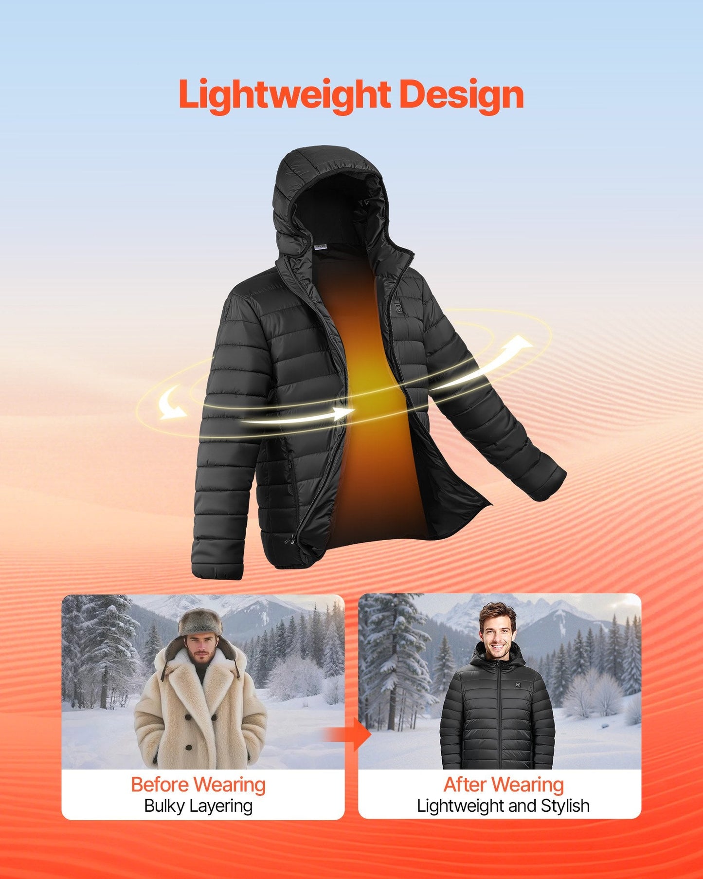 Heated Jacket For Women With 7.4V Battery, Soft Shell Electric Heating Coat, Windproof Lightweight Outerwear With 4 Heating Zones & 3 Heat Settings, For Hiking, Outdoor Work, Black, L Size DC-Powered by People