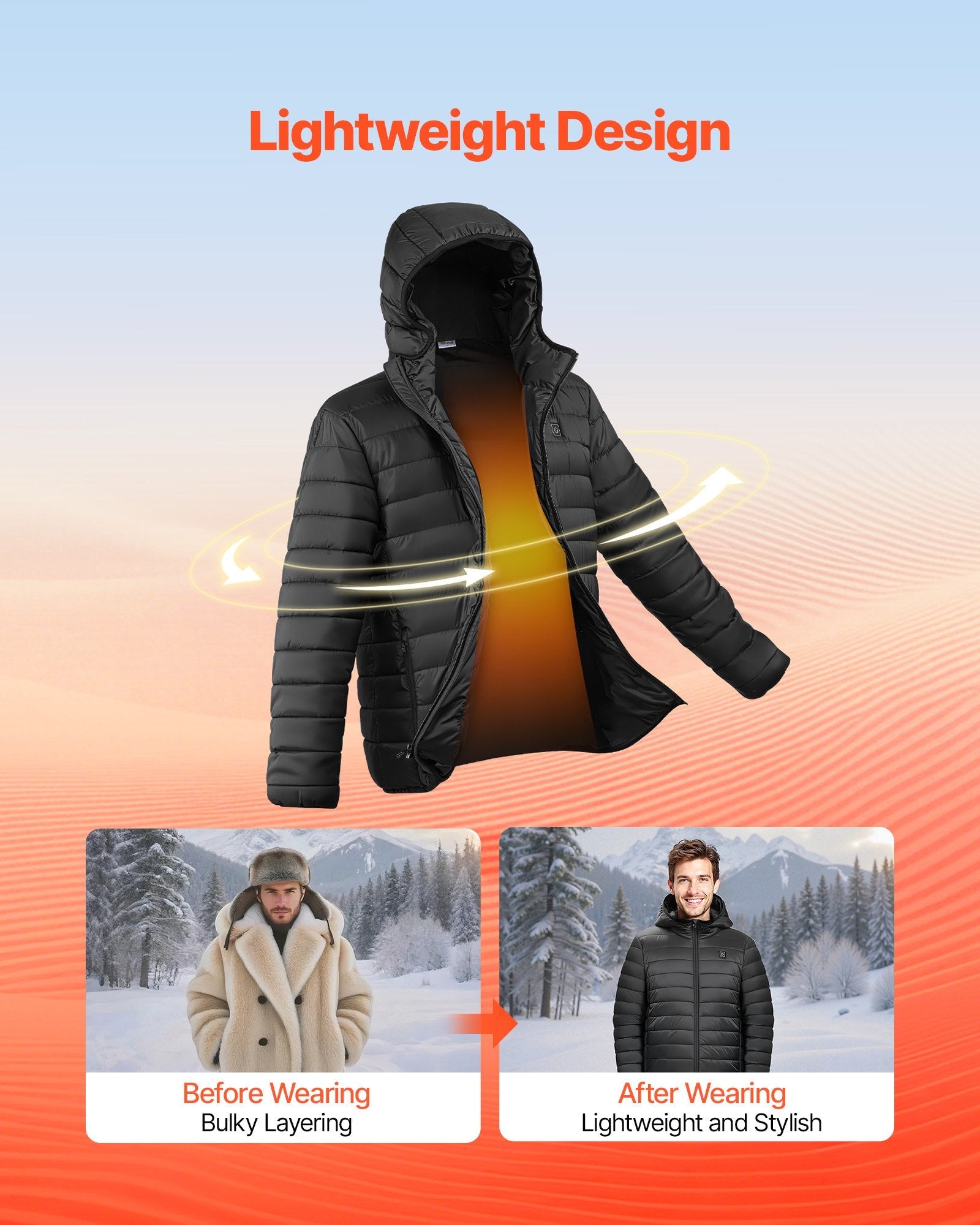Heated Jacket For Women With 7.4V Battery, Soft Shell Electric Heating Coat, Windproof Lightweight Outerwear With 4 Heating Zones & 3 Heat Settings, For Hiking, Outdoor Work, Black, L Size DC-Powered by People