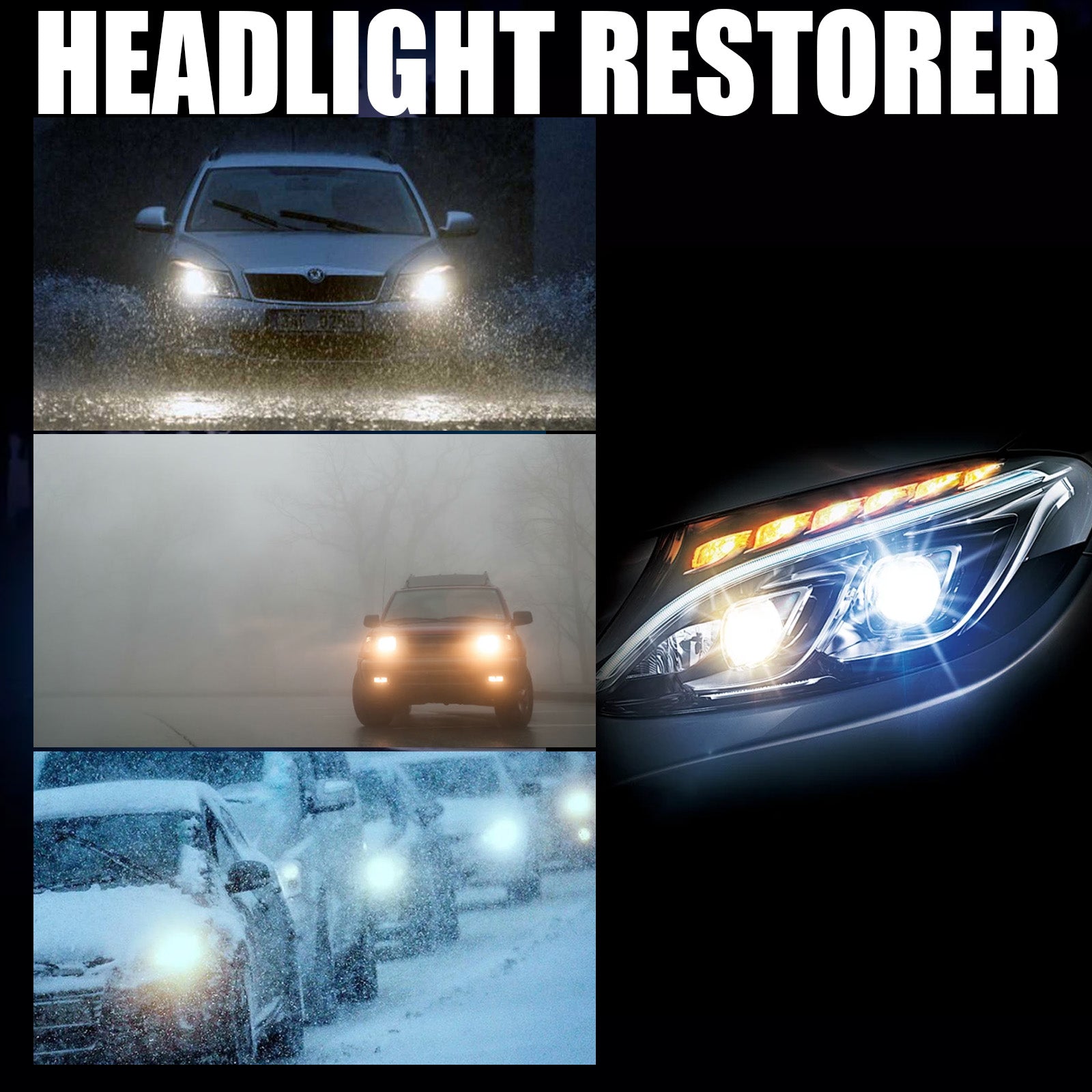 Headlight Restorer, Car Headlight Scratch Repair Refurbishment Maintenance Brightening Coating Polishing Fluid eprolo