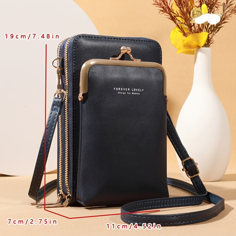 [Elegant Phone Wallet] Elegant and Fashionable Phone Wallet | Secure Kiss Lock Design, Lightweight and Neat - Holds Phone, Large Cash Cards, Small Cosmetics - Must-Have for Women Traveling ferrersa