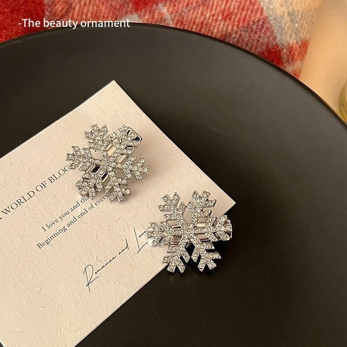 Cyrstal Snowflake Pearl Hair Clip Winter Girls Small Sweet Bobby Pins ferrersa