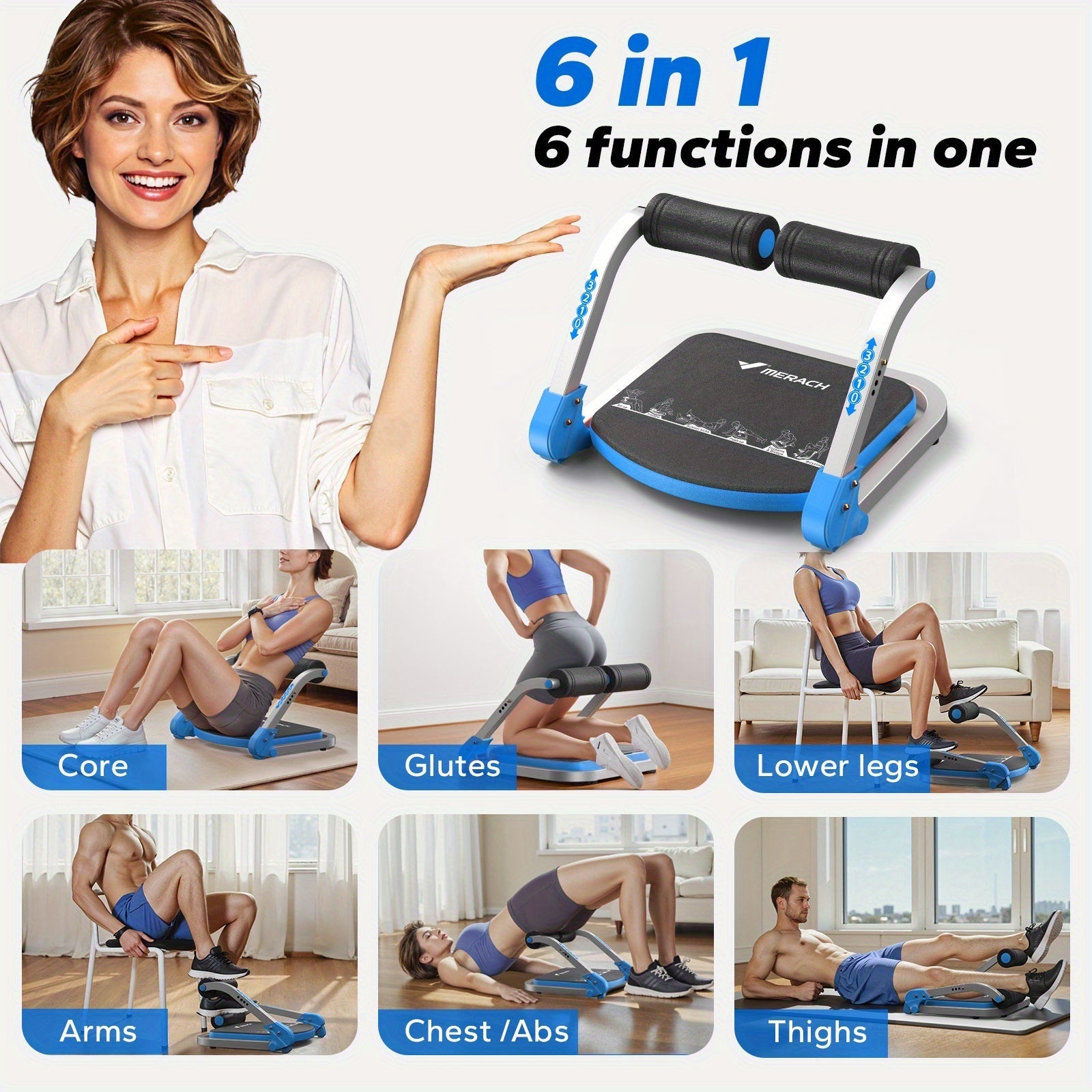 MERACH Multifunctional abdominal trainer, core strength, waist slimming, abdominal fitness home exercise equipment, home abdominal muscle training and abdominal loss fitness equipment ferrersa
