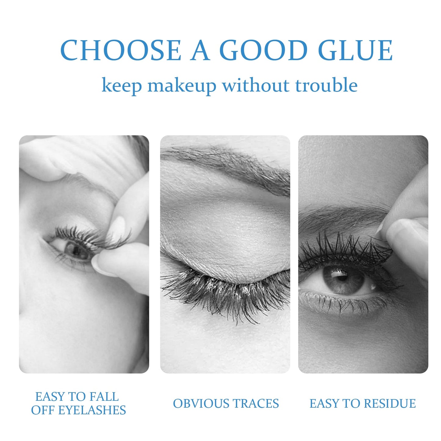 EELHOE False Eyelash Glue, Lightweight Self-Adhesive False Eyelash Glue Gentle And Non-Irritating eprolo