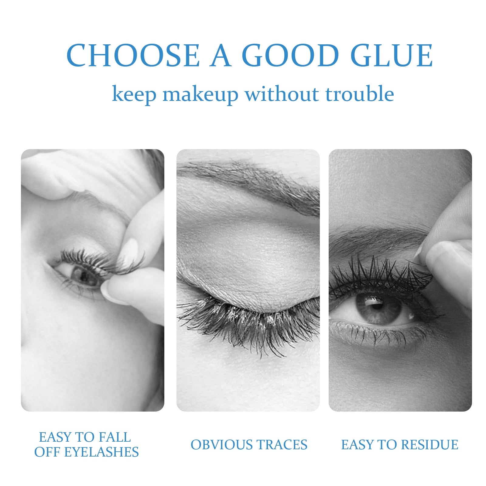 EELHOE False Eyelash Glue, Lightweight Self-Adhesive False Eyelash Glue Gentle And Non-Irritating eprolo