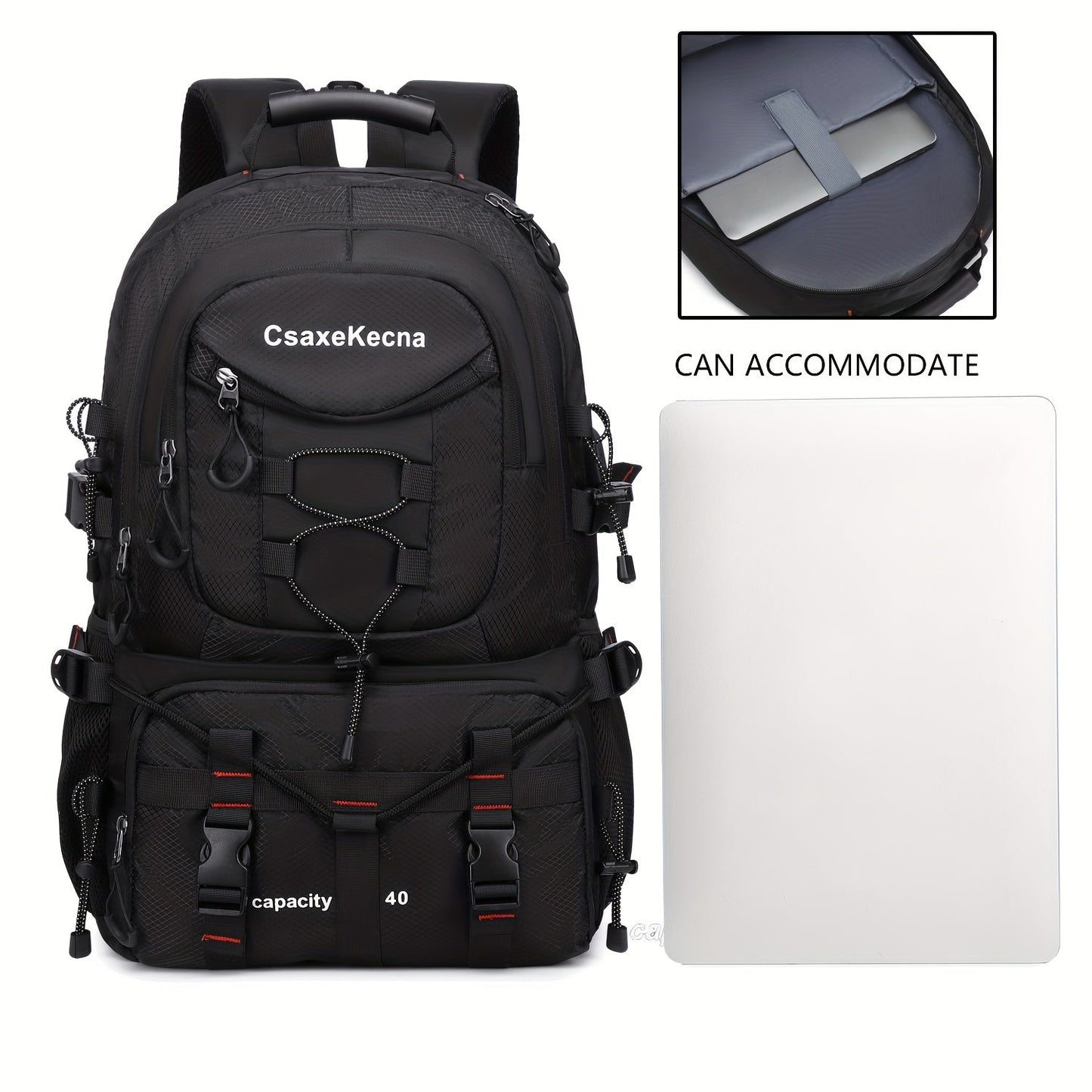 [Men‘S Backpack]Men'S 10.57gal Hiking Backpack, Lightweight Travel Rucksack with USB  No Battery Included ferrersa