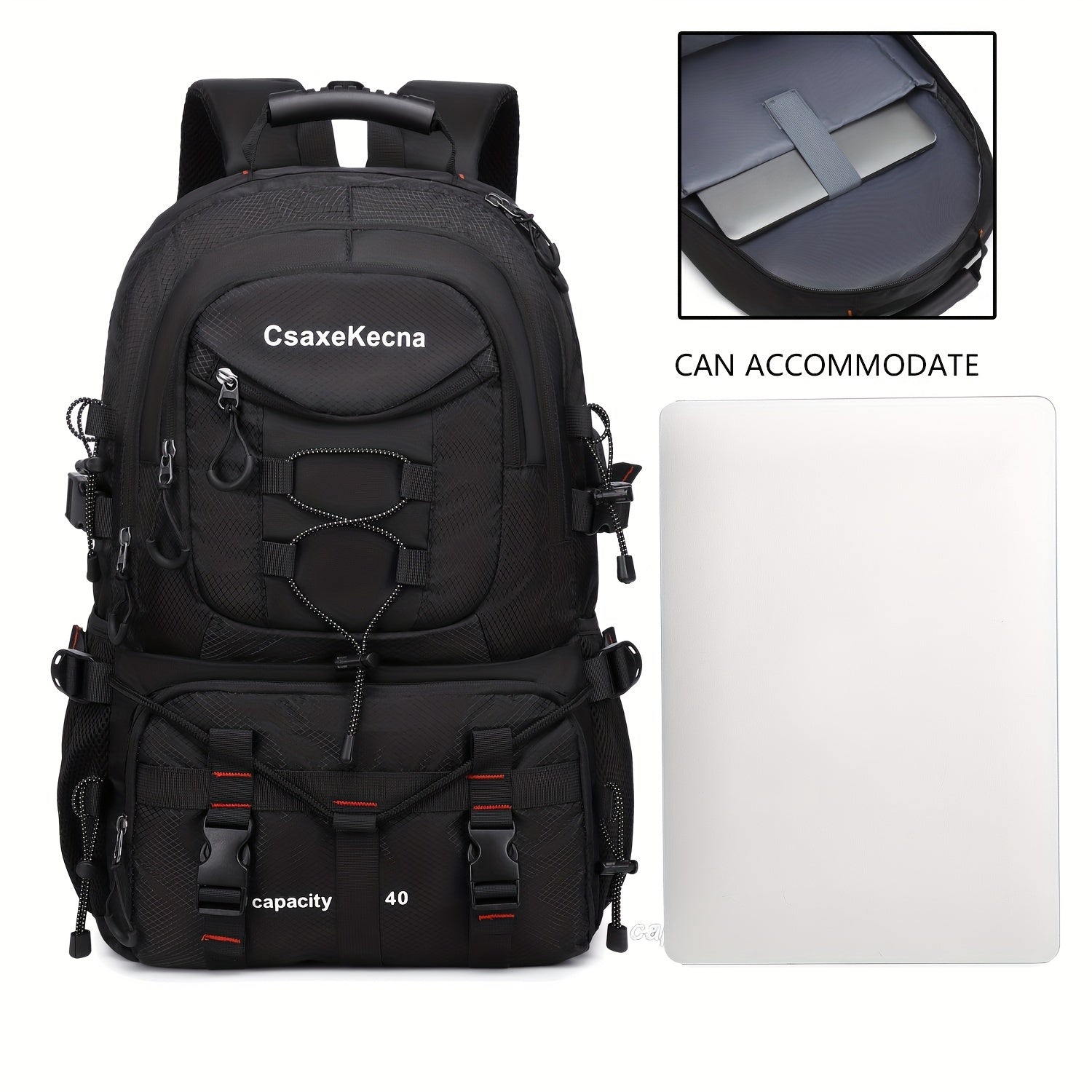 [Men‘S Backpack]Men'S 10.57gal Hiking Backpack, Lightweight Travel Rucksack with USB  No Battery Included ferrersa
