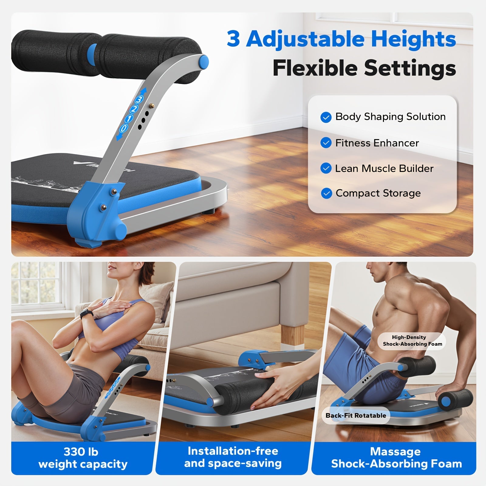 MERACH Multifunctional abdominal trainer, core strength, waist slimming, abdominal fitness home exercise equipment, home abdominal muscle training and abdominal loss fitness equipment ferrersa