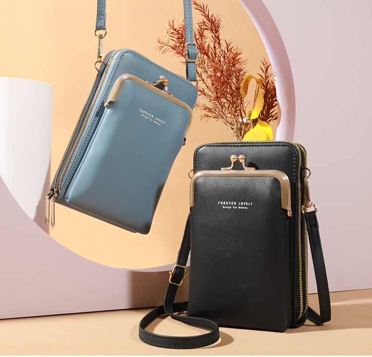 [Elegant Phone Wallet] Elegant and Fashionable Phone Wallet | Secure Kiss Lock Design, Lightweight and Neat - Holds Phone, Large Cash Cards, Small Cosmetics - Must-Have for Women Traveling ferrersa