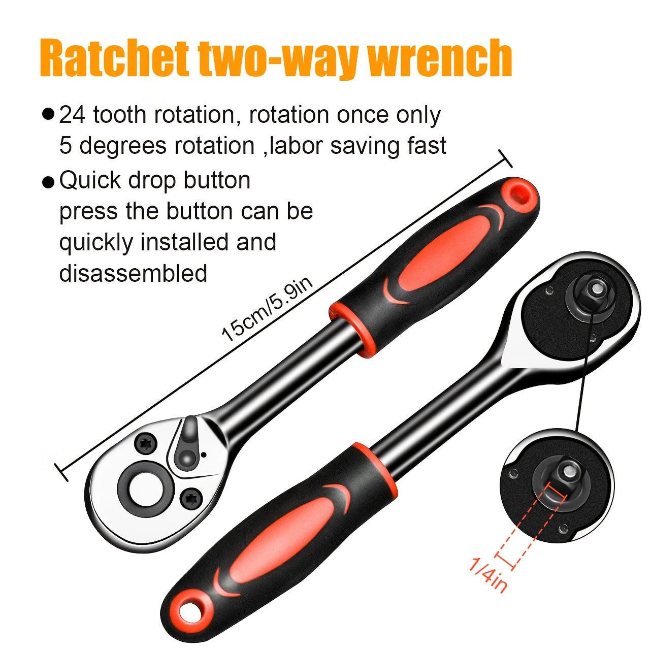 46pcs Toolkit for Home And Automotive Repairs, Including a Ratchet Torque Wrench, Screwdriver, And a Portable Motorcycle Tire And Bicycle Repair Kit ferrersa