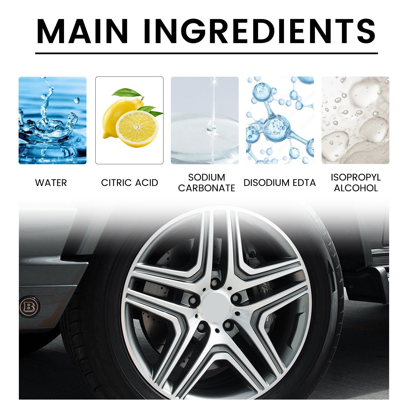 Wheel Rust Removal Spray, Automobile Tire Wheel Rust Cleaning Rust Removal Renovation Decontamination Brightener eprolo
