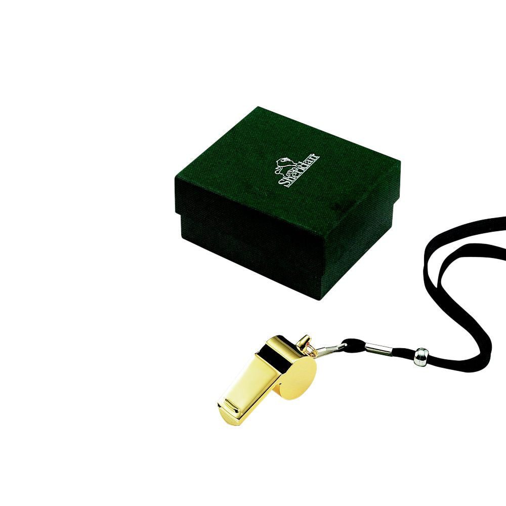 Gold-plated Coach's Whistle with Lanyard Creativegiftsdirect