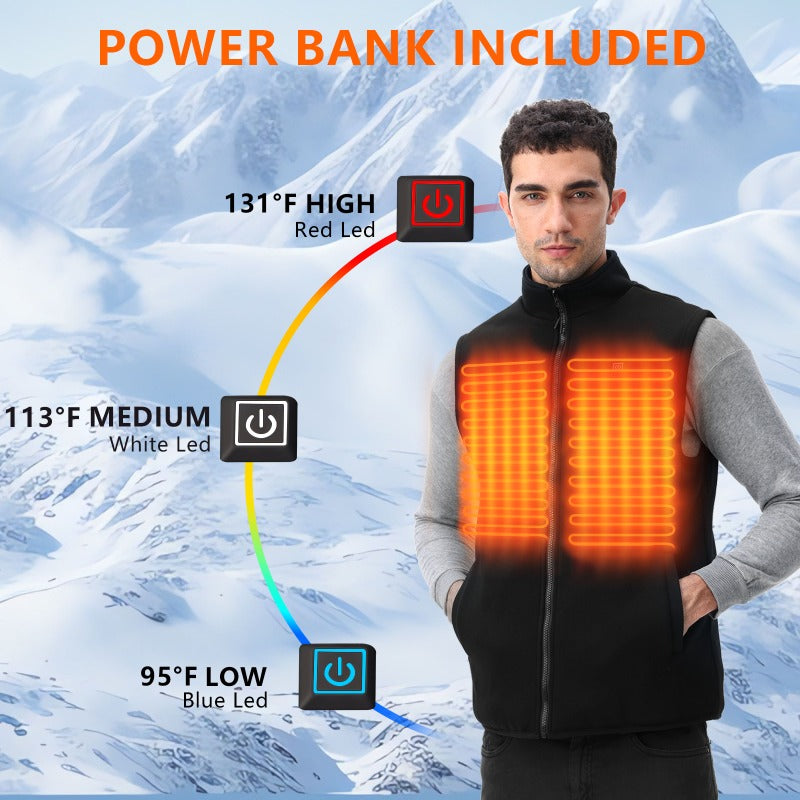 Battery- Heating Vest Jacket with 3-Temperature Settings - Unisex Lightweight Warm Heating Jacket Suitable for Men & Women, Outdoor Winter Wear, Christmas, Halloween, New Year Gifts () ferrersa