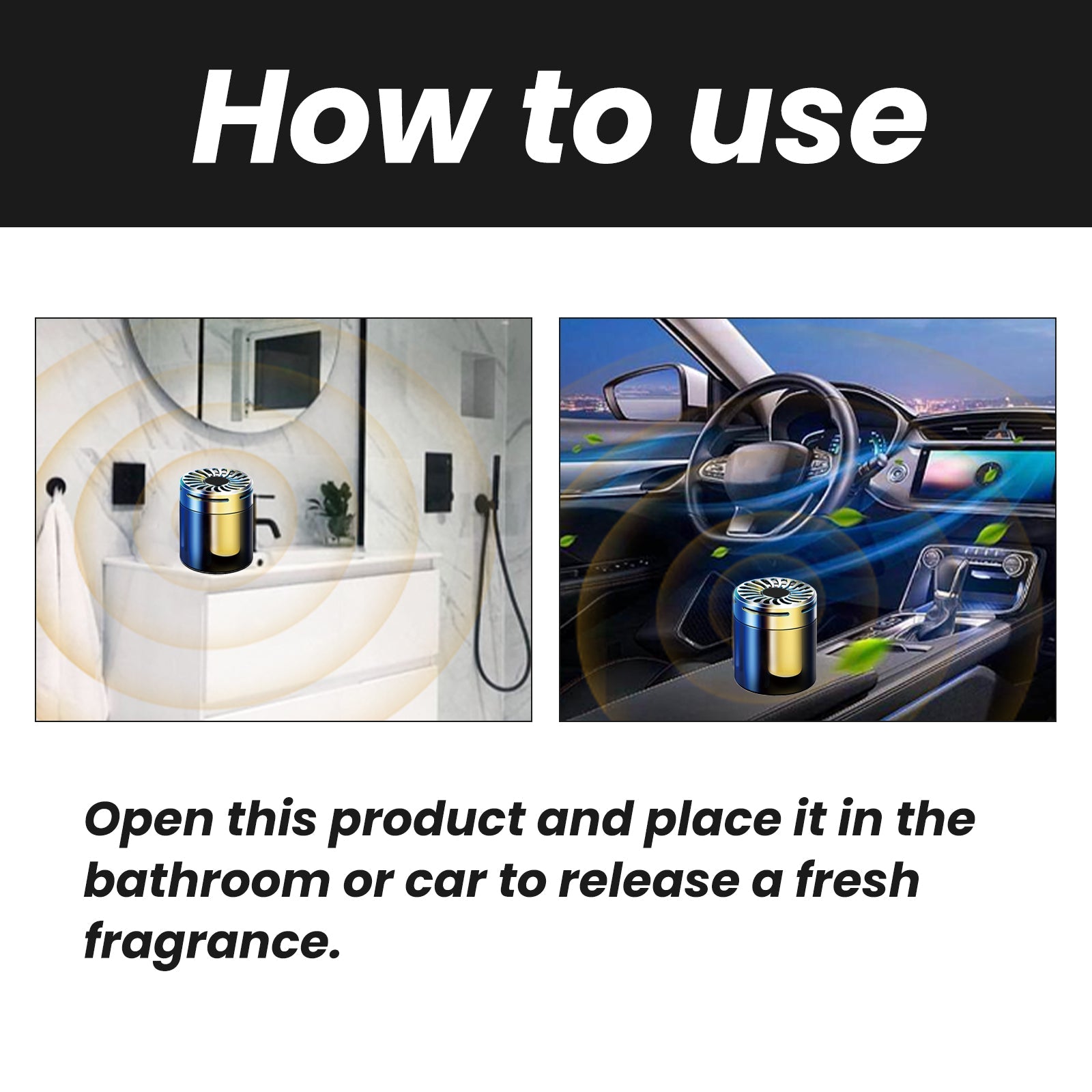Bathroom Portable Ventilation Aromatherapy, Car Aromatherapy Bathroom Bedroom Deodorant Adornment eprolo