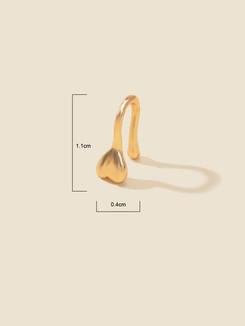 1pc Gold Silver Geometric Heart Fake Nose Ring Lip Body Piercing Stud ferrersa