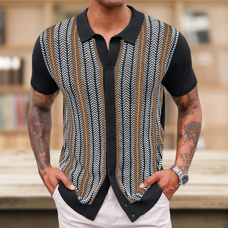 Men's Casual Striped Jacquard Sweater ferrersa