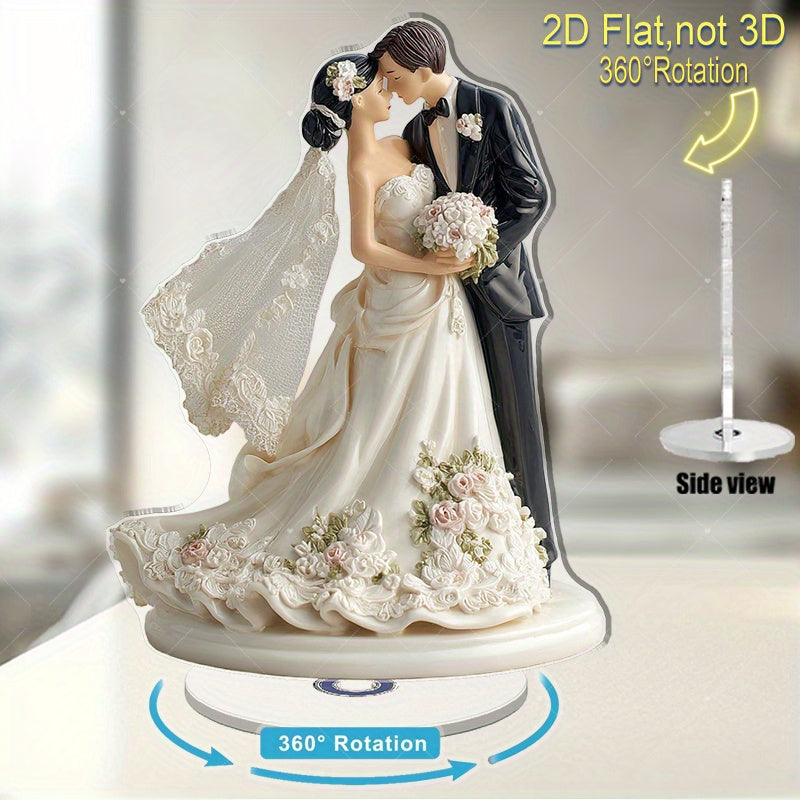 2D Flat - A Two-Dimensional Rotating Acrylic Sculpture of a Couple in an Embrace, Perfect for Wedding Gifts, Anniversaries, And As Meaningful Mementos to Honor Love And Treasured Memories. ferrersa