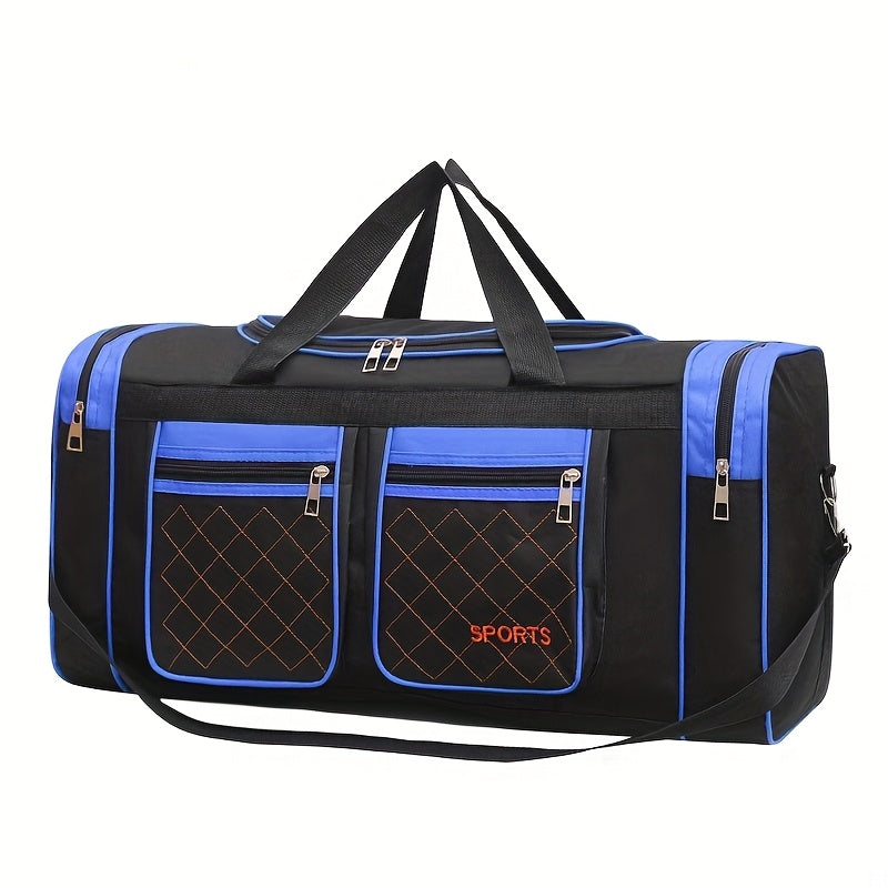 [Durable Nylon Duffel Bag] Large Capacity Heavy-Duty Nylon Duffel Bag for Men & Women - & Checkered Sporty Travel Tote with Adjustable Shoulder Strap, Multiple Compartments & Zipper Closure, Spacious Gym, Weekend, Business, S ferrersa
