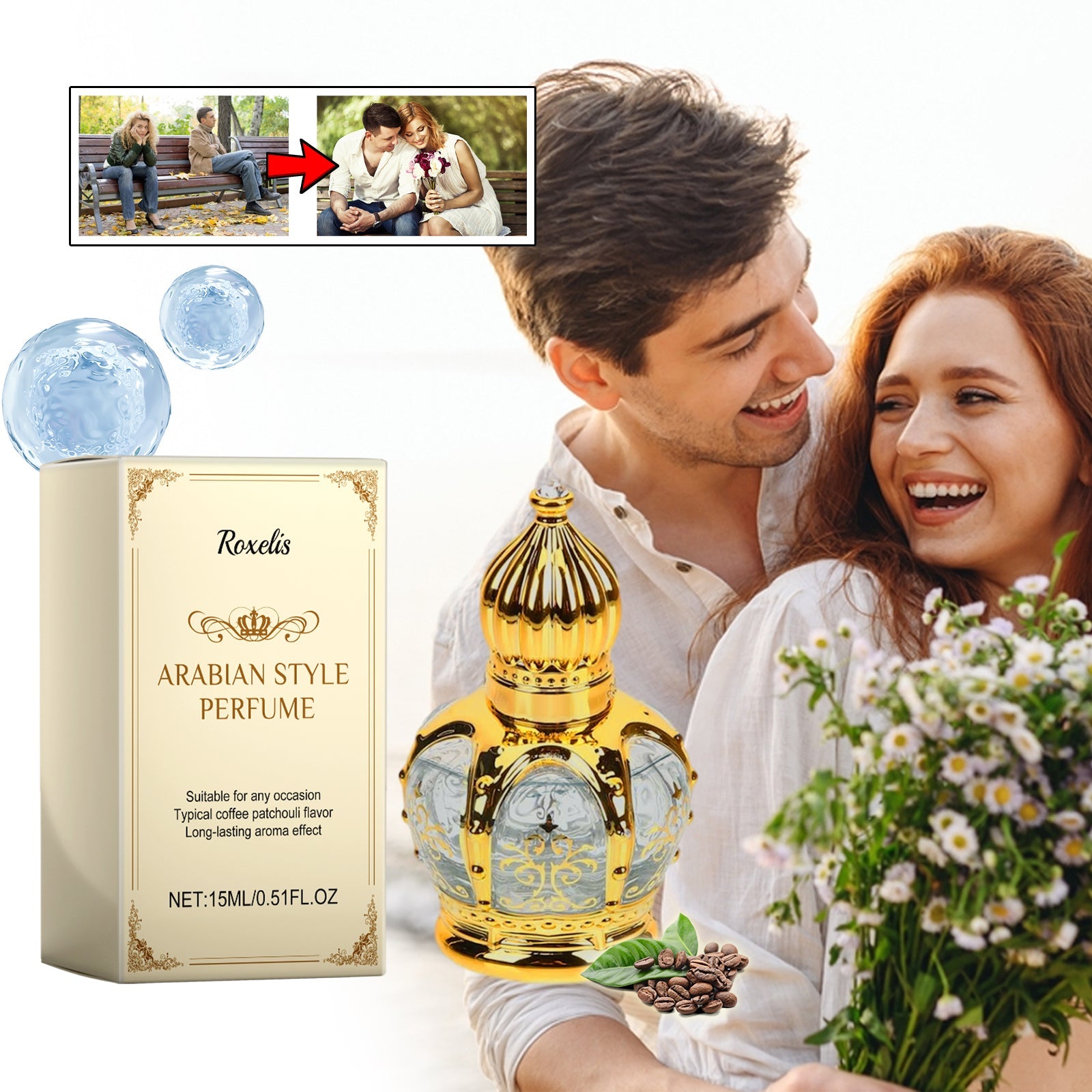 Roxelis Coffee Patchouli Fragrance Natural Fresh Light Elegant Long Lingering Fragrance Show Charm Atmosphere Dating Perfume eprolo