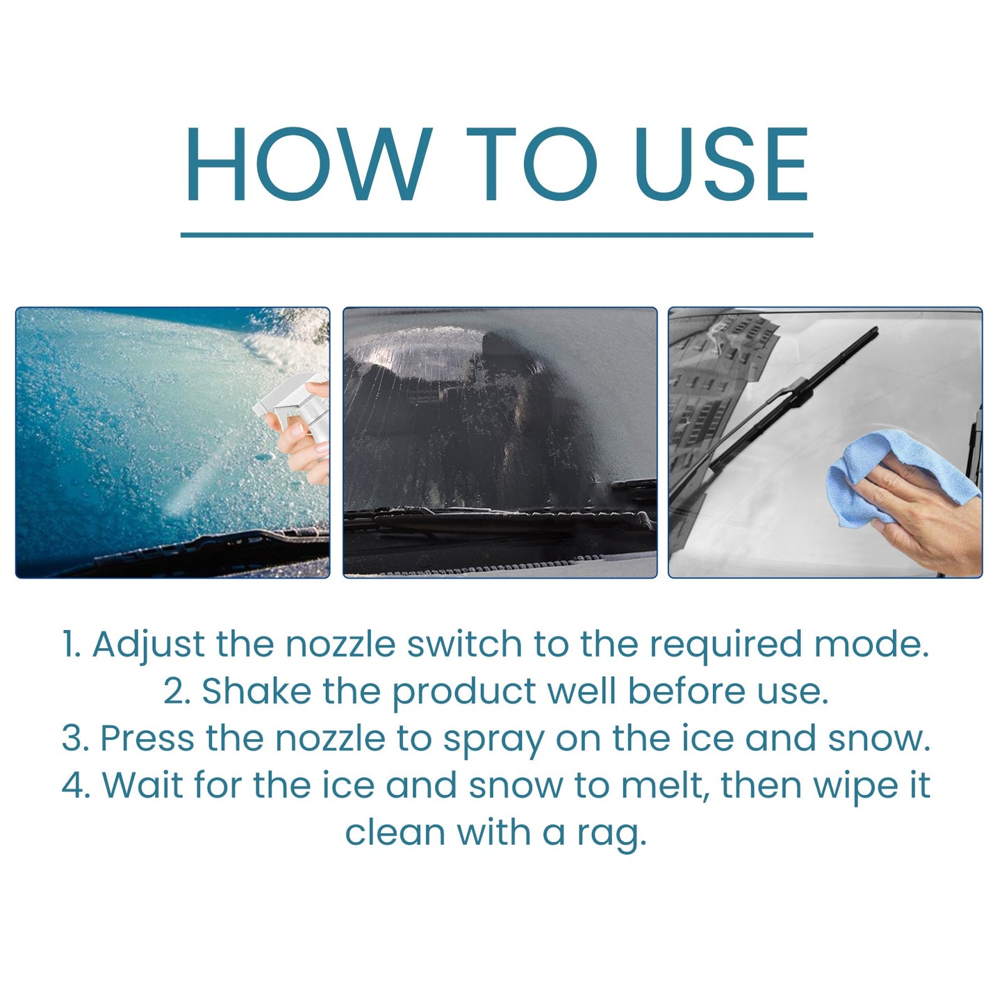 Snow Defrosting Agent, Car Windshield Windows Fast And Powerful Defrosting Defogging Deicing And Snow-melting Cleaning Agent eprolo