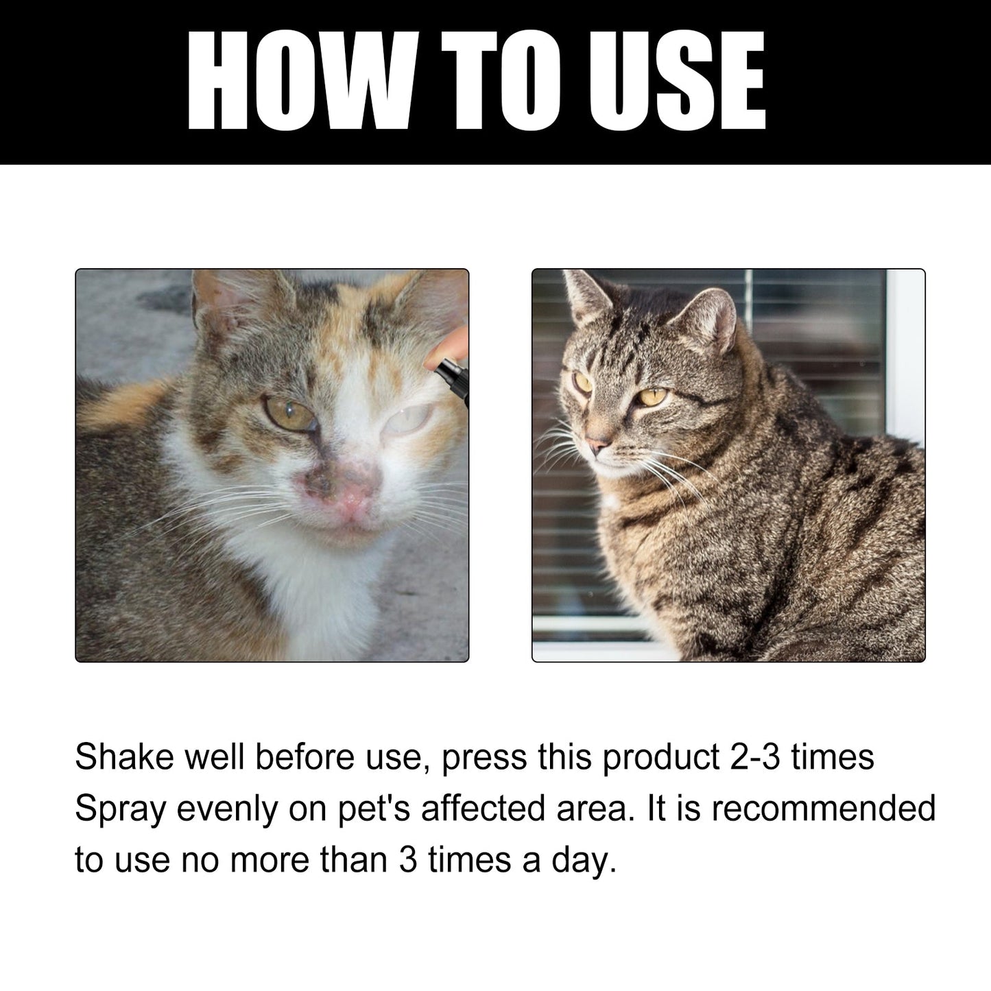 Cat Ringworm Spray, Pet Cats Anti-Mite Cat Moss Care Skin External Use Anti-Itch Spray eprolo