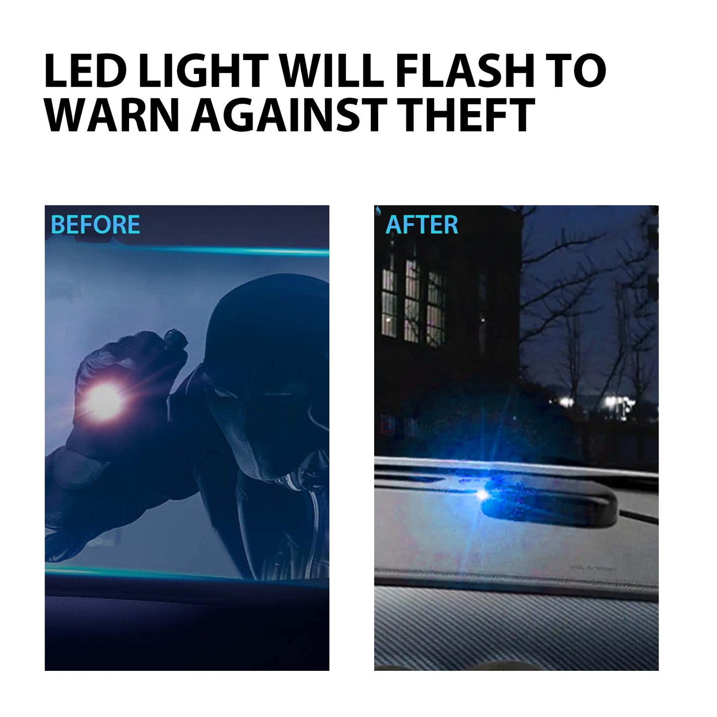 Anti Theft Car Device, Led Car Wiring Refit Explosion-Flashing Induction Anti-Theft Alarm Light eprolo