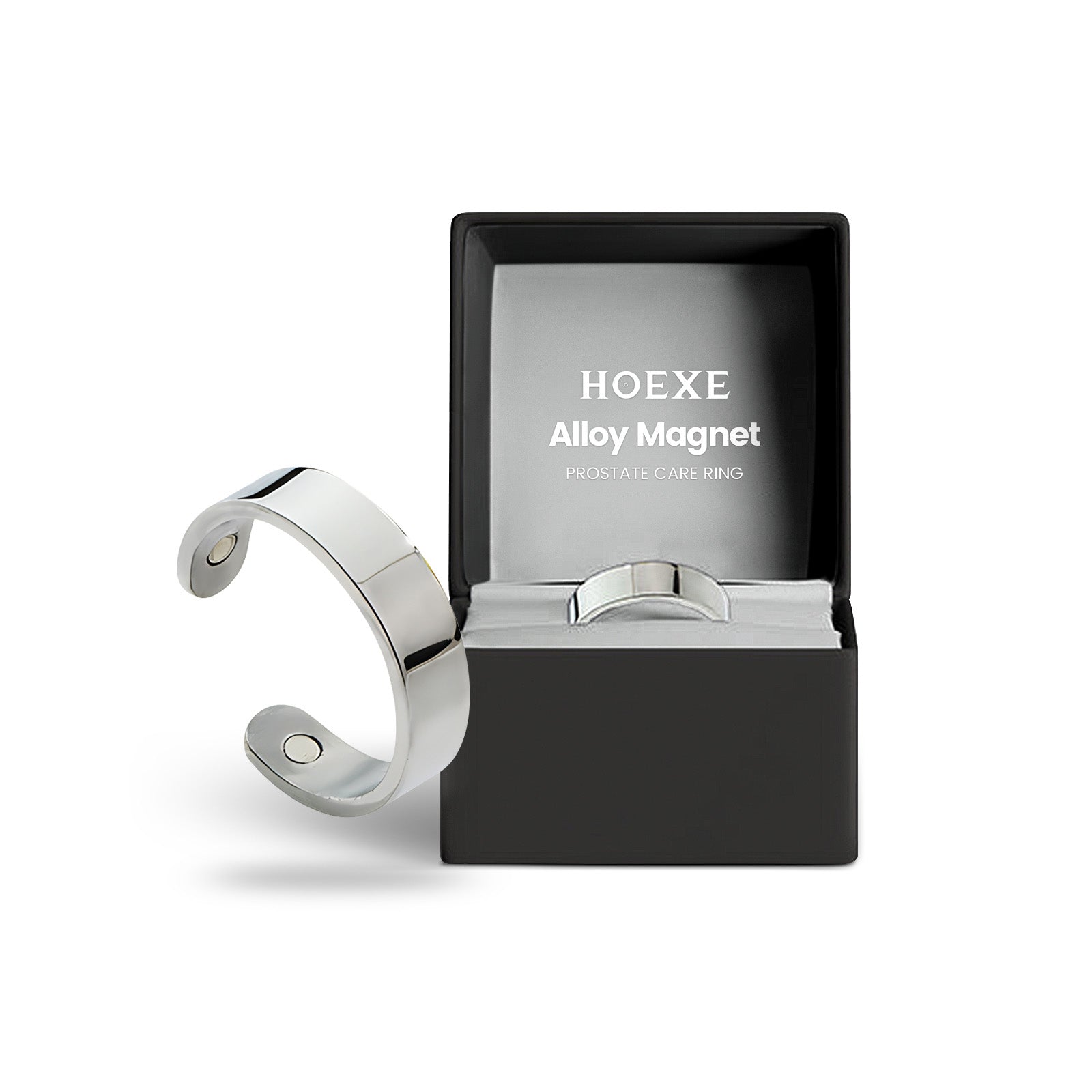 Hoexe Silver Magnetic Ring, Body Comfort Sports Portable Simple Men's Daily Accessory Ring eprolo