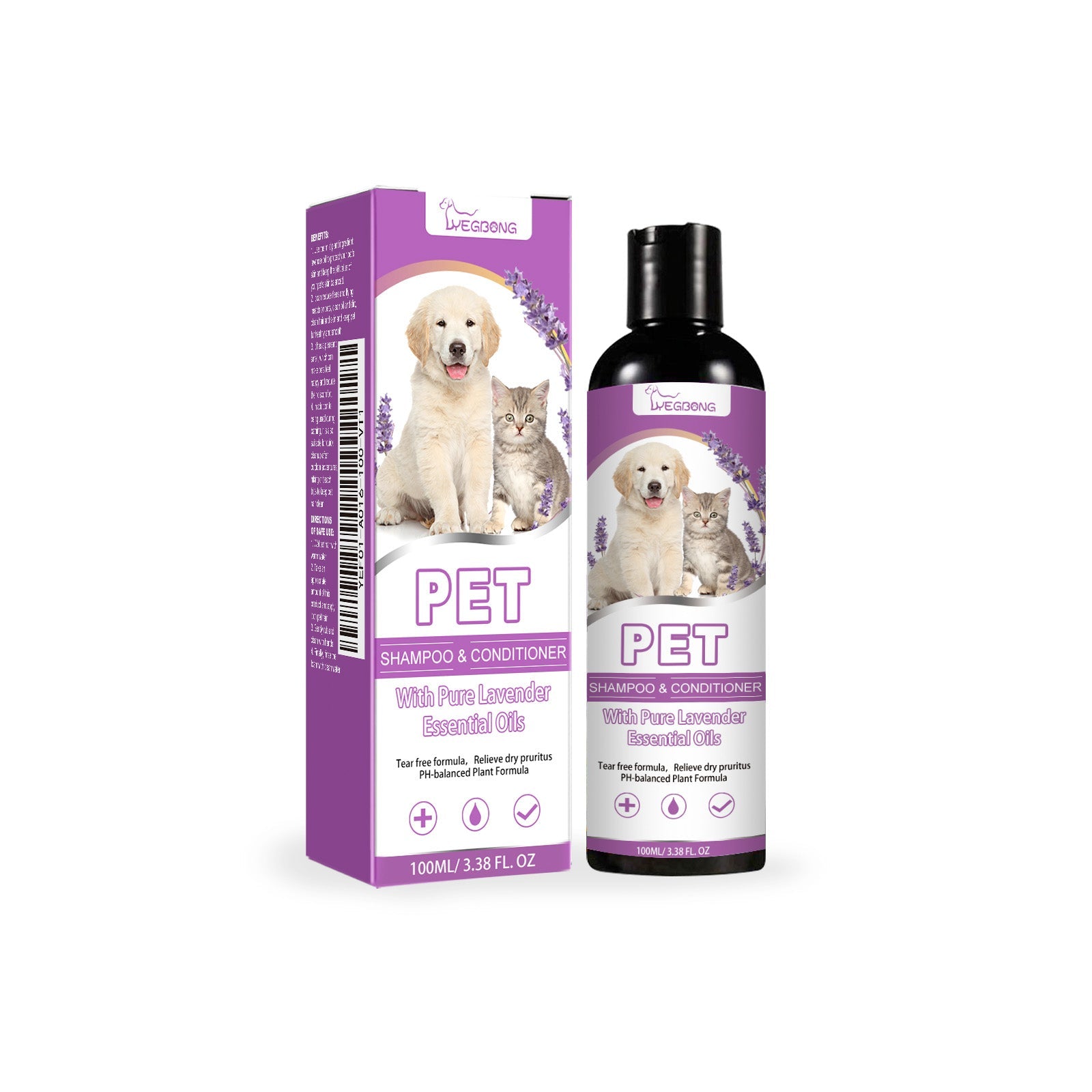 Pet Shampoo, Pet Bath Relieves Skin Itchy, Hair Smooth Non-Knotting Shampoo eprolo