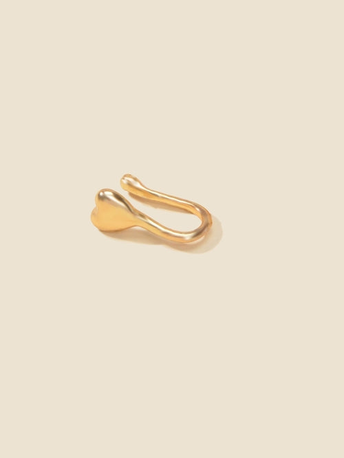 1pc Gold Silver Geometric Heart Fake Nose Ring Lip Body Piercing Stud ferrersa