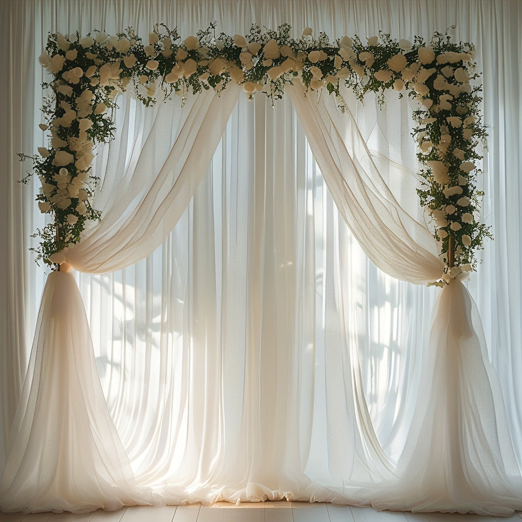 2pcs 59x118 Inch Sheer Tulle Backdrop Curtains - Premium Polyester Wedding Birthday Photo Booth Decor, Lightweight Transparent Background Drapes for Parties, Photography, Christmas, Valentine’s Day & More, Party Decorations ferrersa