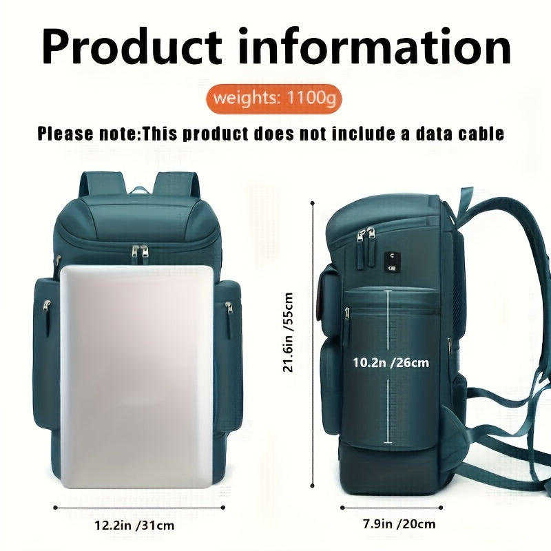 Large And Functional Travel Backpack, Sturdy Carry-On Backpack That Converts to a Duffle Bag with an Integrated USB Charging Port, Multi-Purpose Laptop Daypack for Both Men And Women, Heavy-Duty And, Dark Green Color ferrersa