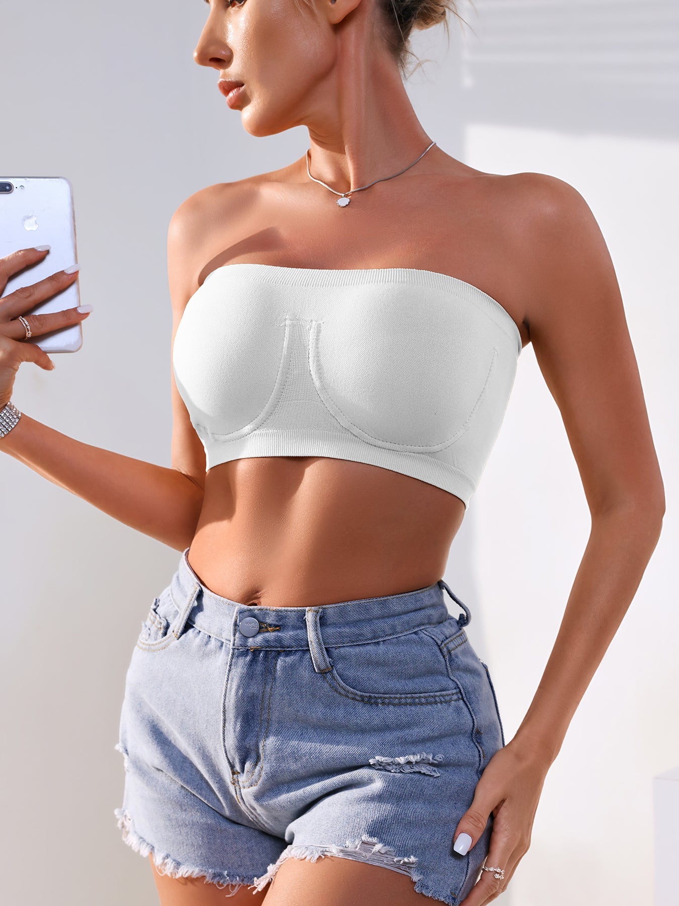 3PCS EssElegance Strapless Seamless Bandeau Tube Bra - Wire-Free Non-Slip Design, High-Stretch & Breathable For Backless Dresses, Daily Comfort ferrersa