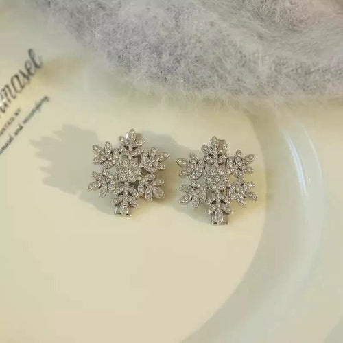 Cyrstal Snowflake Pearl Hair Clip Winter Girls Small Sweet Bobby Pins ferrersa