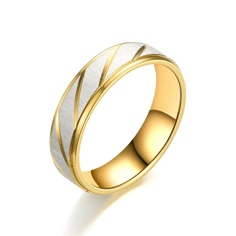 1 Pair of 18K Gold Plated Fashion New Novel Step Batch Flower Diagonal Couple Ring Jewelry Accessory Gift, Love Token, Matching Rings, Trendy Accessory, Stylish Ring, Highquality Plating, Durable Jewelry, Floral Ring, Stateme ferrersa