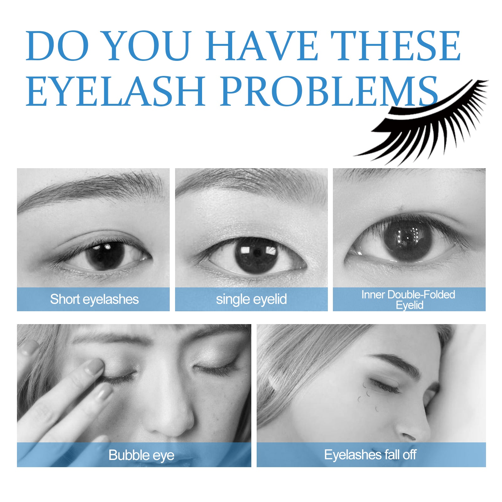 EELHOE False Eyelash Glue, Lightweight Self-Adhesive False Eyelash Glue Gentle And Non-Irritating eprolo