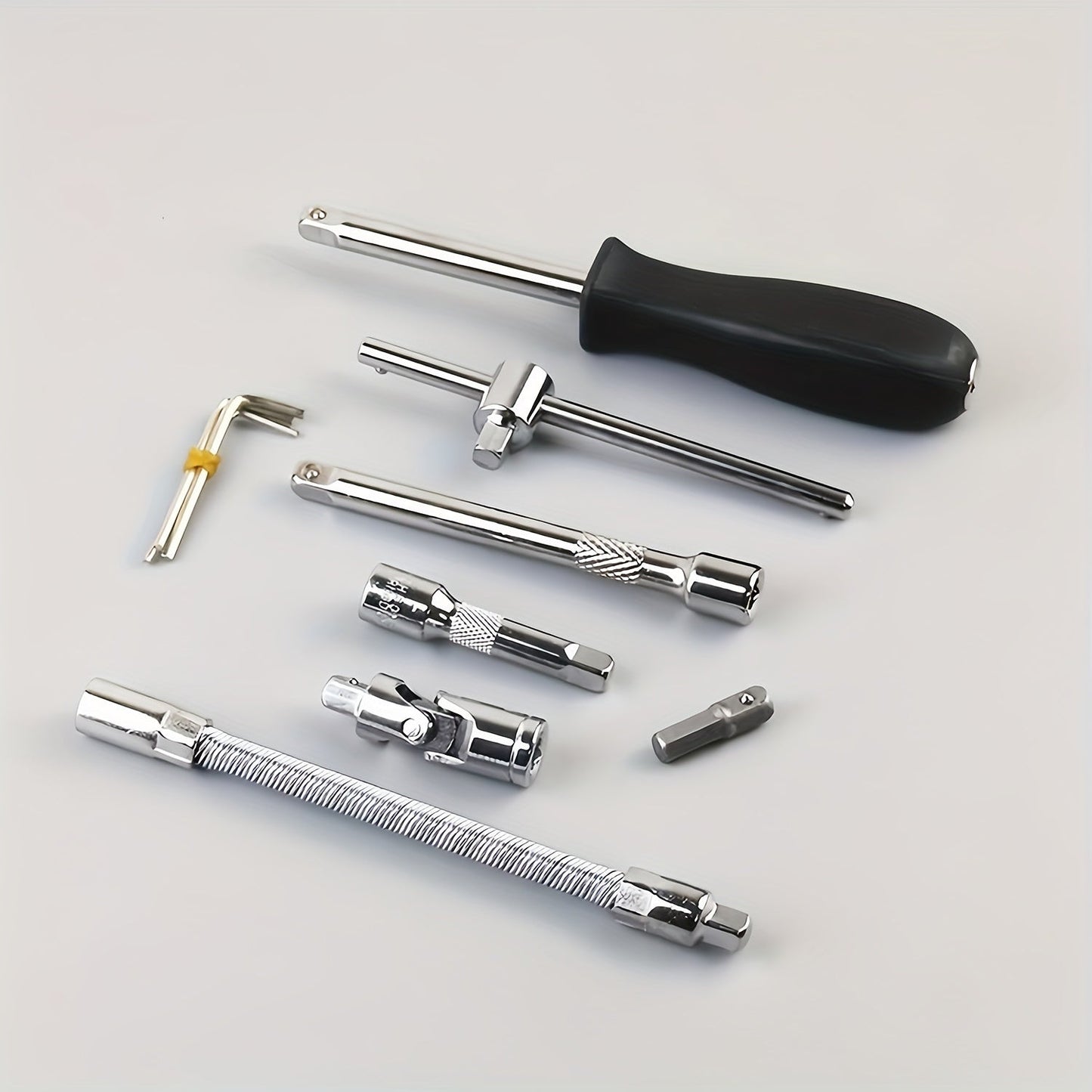 46pcs Toolkit for Home And Automotive Repairs, Including a Ratchet Torque Wrench, Screwdriver, And a Portable Motorcycle Tire And Bicycle Repair Kit ferrersa