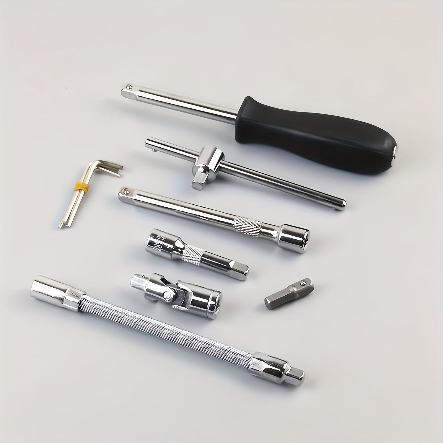 46pcs Toolkit for Home And Automotive Repairs, Including a Ratchet Torque Wrench, Screwdriver, And a Portable Motorcycle Tire And Bicycle Repair Kit ferrersa