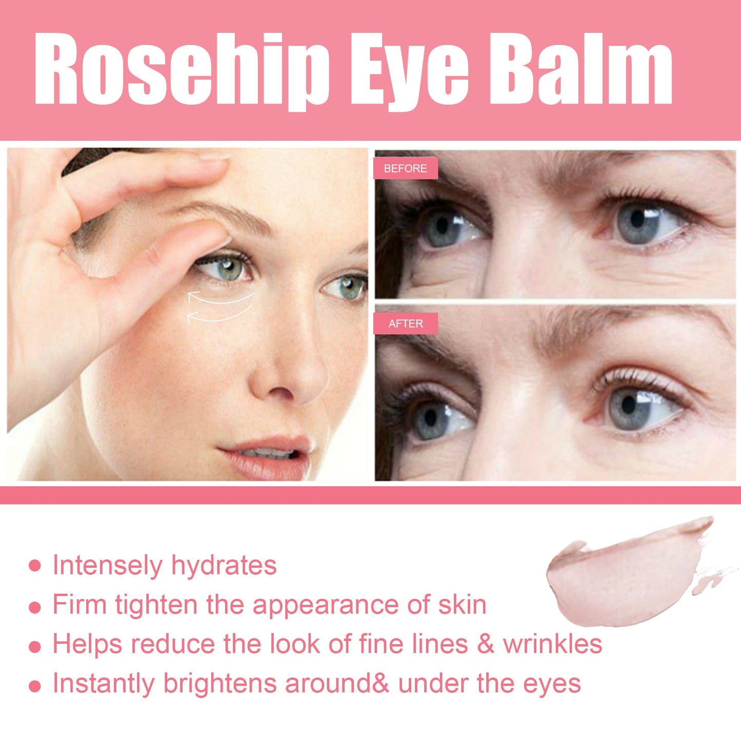 Women Extra Renewing Rosehip Eye Balm For Face Lifting Moisturizing Balm Stick Deep Hydration Moisturizer Eye Care eprolo