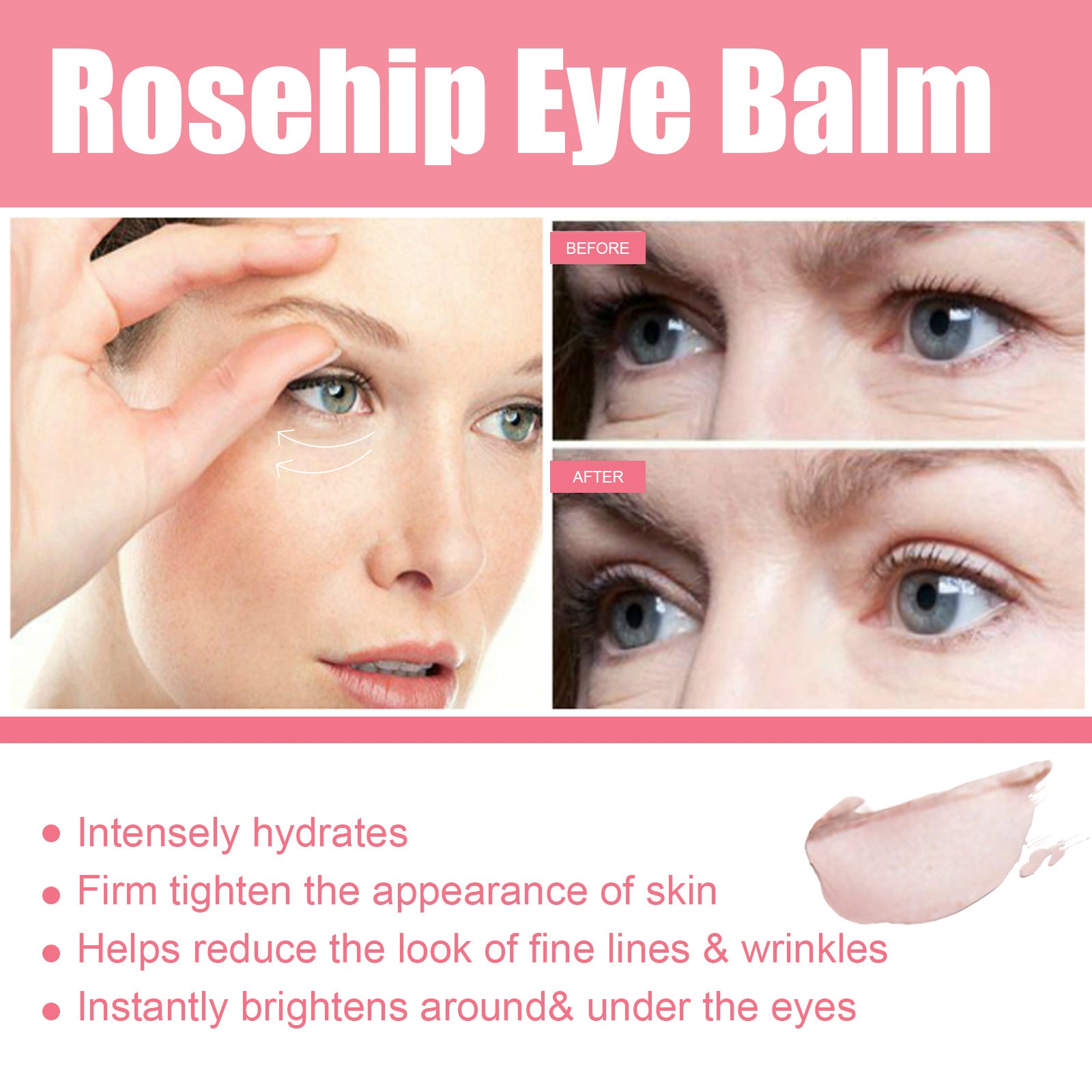 Women Extra Renewing Rosehip Eye Balm For Face Lifting Moisturizing Balm Stick Deep Hydration Moisturizer Eye Care eprolo