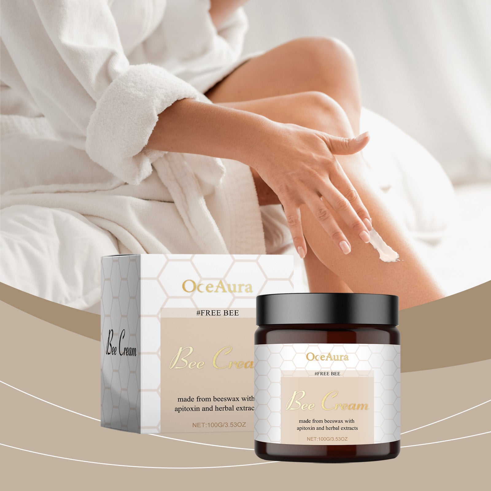 OceAura Bee Venom Care Cream Daily Body Skin Discomfort Moisturizing Moisturizing Massage Topical Cream eprolo